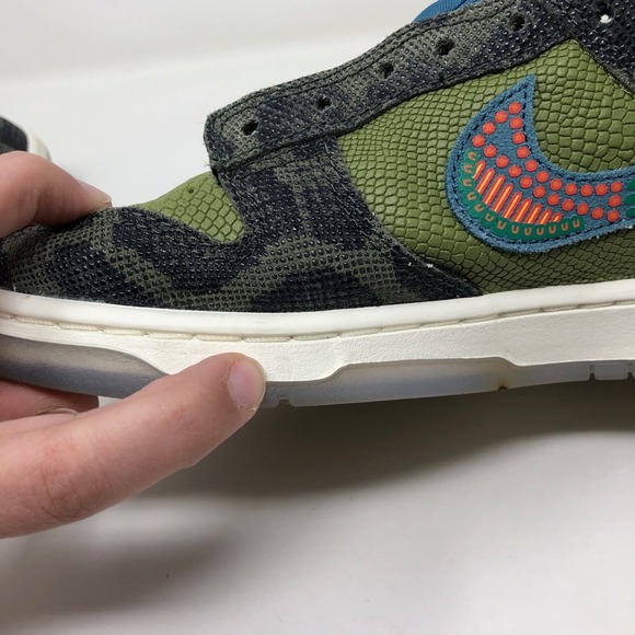 Nike Dunk Low Siempre Familia Sneakers Carbon Green Rift Blue Sail Mens 8.5 - Picture 11 of 16
